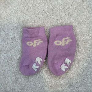 Off-White Brand Baby Socks Lavendar Size 3-6 Months